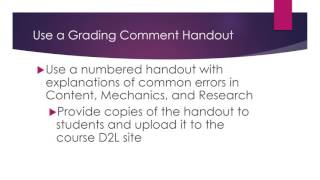 Grading Student Essays Quickly and Purposefully