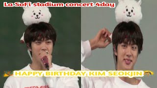 Kim seokjin congratulated HAPPY BIRTHDAY BTS PTD on LA SoFi stadium concert #bts #army #happybday