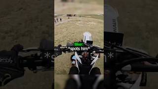 Biker Jumps Over Him !😱