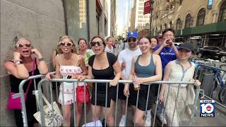 Taylor Swift fans brave NYC heat ahead of wedding