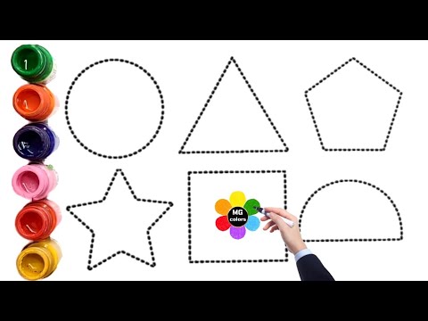 Shapes drawing for kids, Learn 2d shapes, colors for toddlers | Preschool Learning, part - 126 