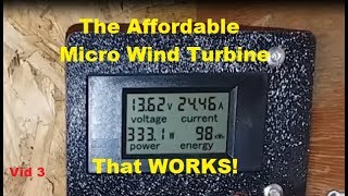 Micro Wind Turbine wattage results, Chinese 500 watt 5 blade vid 3 UPDATED