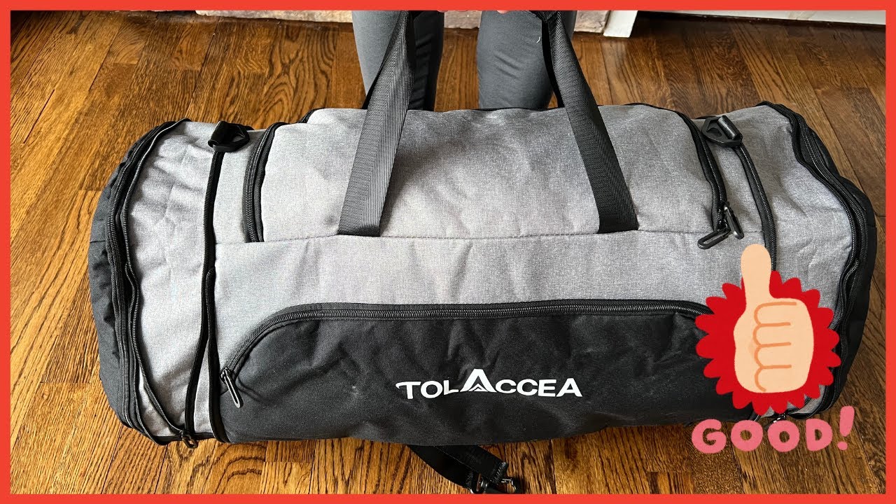 Review Tolaccea Expandable Gym Bag for Men and Women, 54L-72L Large Travel Bag Backpack