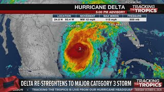 Tracking the Tropics Oct. 8: Hurricane Delta reaches Category 3 strength again as it moves toward Gu