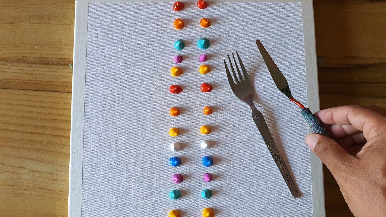 Easy Painting Hack / Abstract Painting Demo For Beginners / Satisfying ...