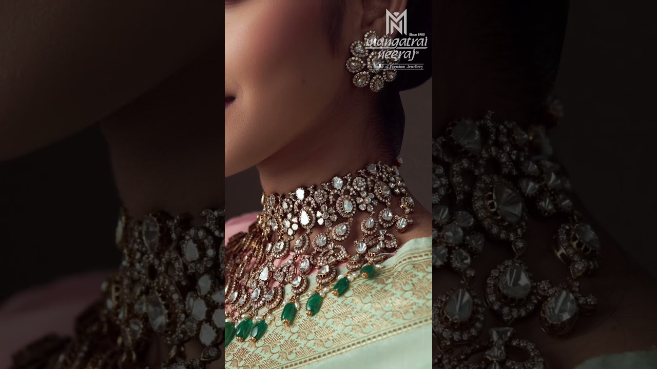 Check out this Polki Necklace,with Diamonds, Emerald Stones, pearls in the end.Call:+91 9704540000
