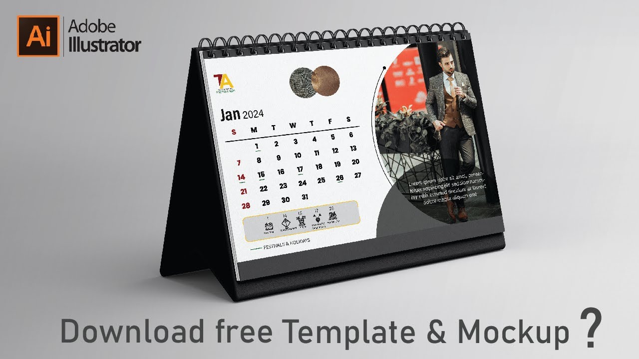 Professional Calendar Design in illustrator | Download Free Mockup And ...