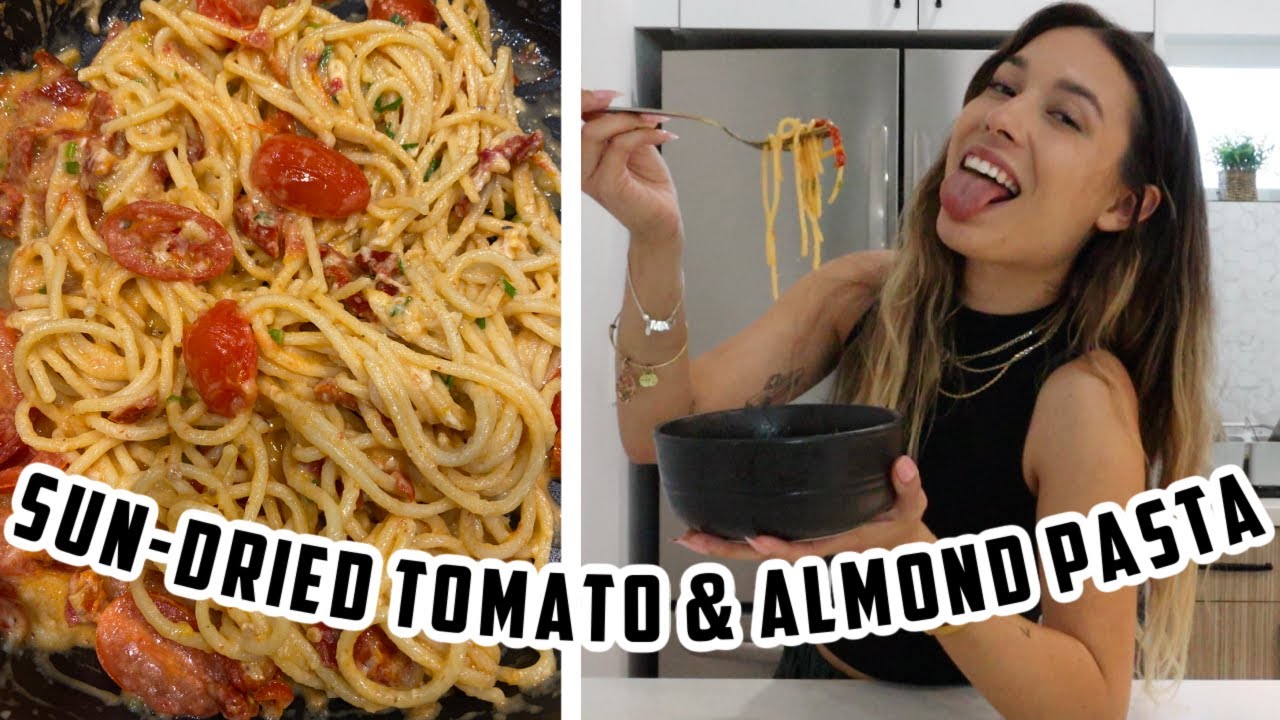 COOKING WITH KRISTEN! | Sun-dried Tomato & Almond Pasta - YouTube