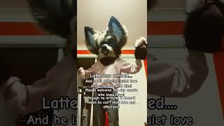 LATTE #foryou #fyp #furry #fursuit #cute #adorable #viral #fursona #coyote #miku #paperdragon #sad