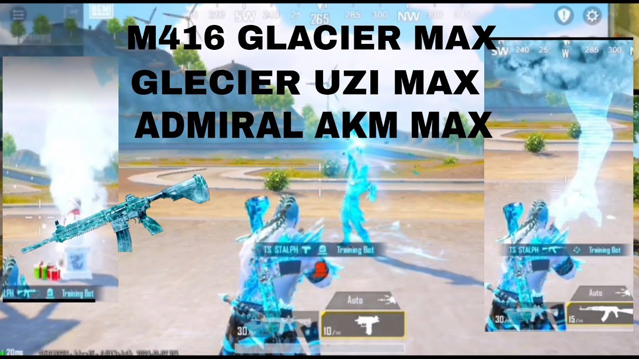 BGMI M416 GLACIER MAX CONFIG ||GLACIER UZI MAX CONFIG ||bgmi gun skin config file ||AKM MAX CONFIG