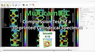 Compression Test of a 3D-printed Cylindrical Specimen using Istra4D V4.13