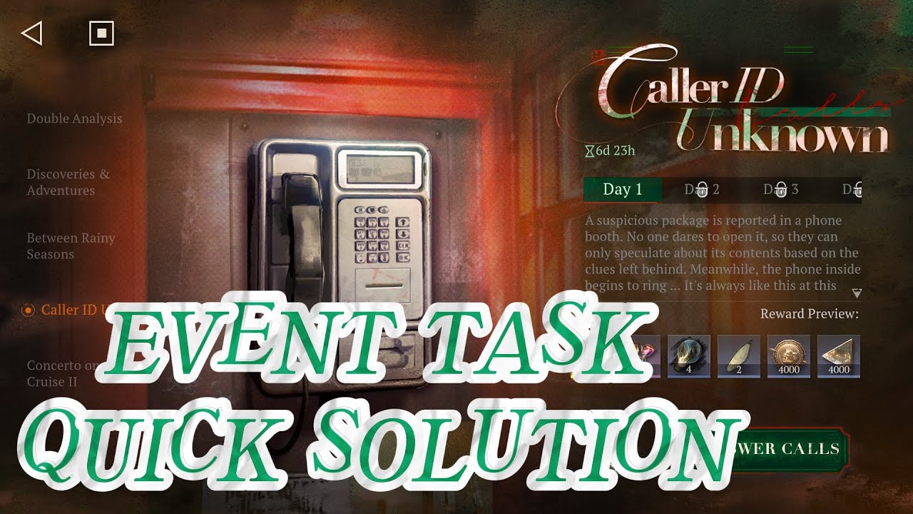 【Reverse: 1999】Ver2.4 Caller ID Unknown Event Task Quick Solution - YouTube