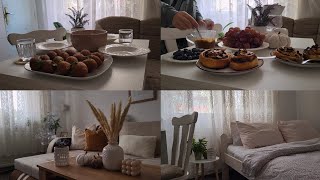 Cozy autumn day 🍂| baking cinnamon roll , relaxing, cooking, autumn vlog