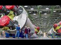 Inside us super advanced factory producing powerful space rocket  production line