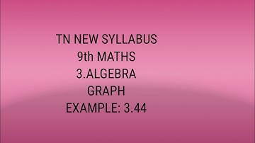 TN samacheer 9th STD maths  example 3.44 graph algebra new syllabus 2020-21