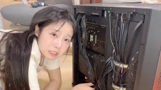 여자 혼자 그래픽카드 교체하는 눈물의 영상