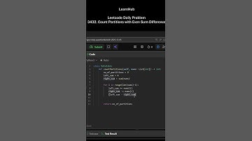 LeetCode 3432 - Count Partitions with Even Sum Difference | Optimized Code | Explained in Tamil