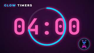 4 Minute Timer with Alarm 🔔 Synthwave Countdown