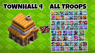 Townhall 4 vs All Troops | Max Troops attack In Clash of Clans | #clashofclans #cocshorts #coc