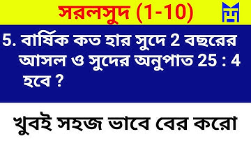 সরল সুদ Simple Interest in Bengali || Subir Das || HASNAT Part #1