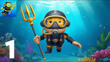 Dive & Fish - Gameplay Walkthrough Part 1 - First Dive and Catching Rare Fish (iOS, Android)