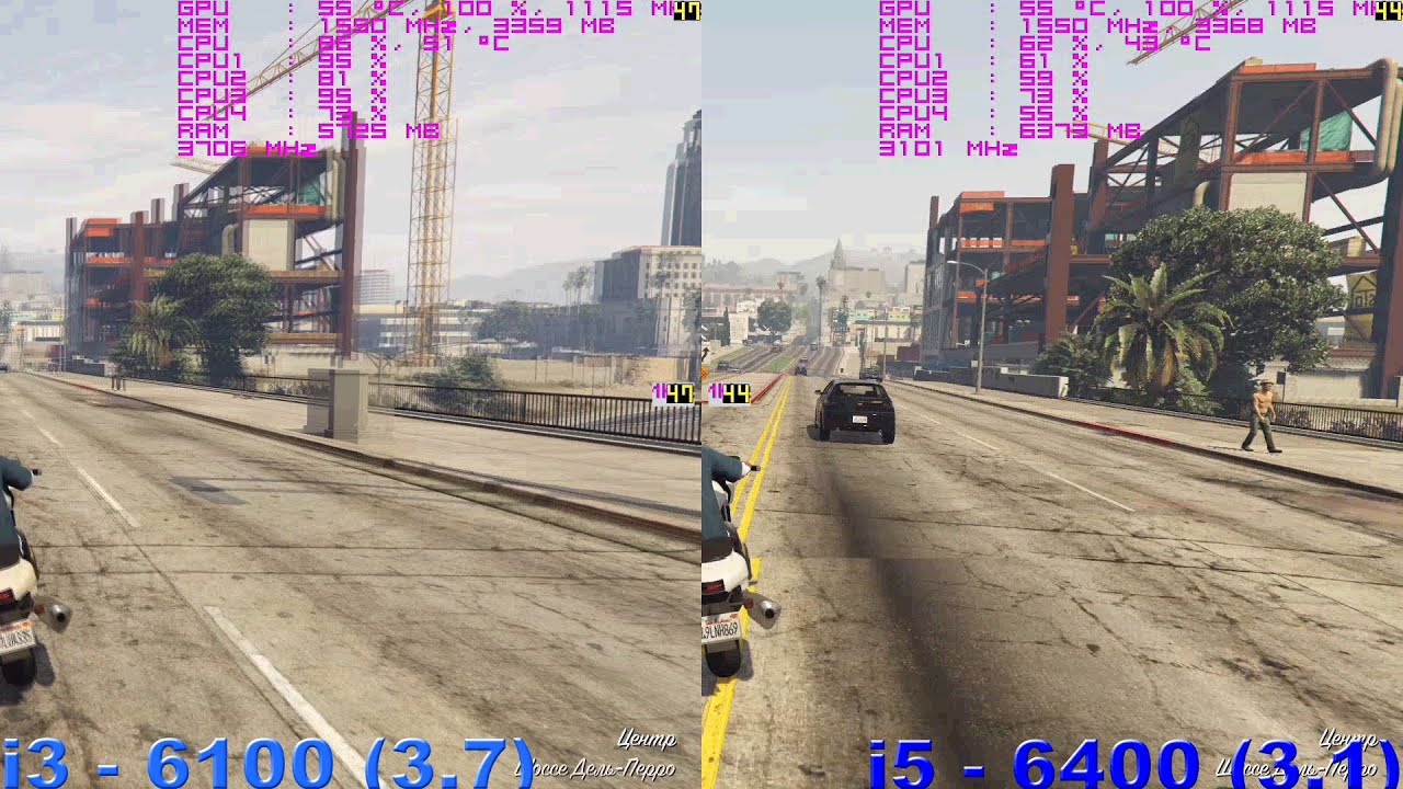 I3 6100 3 7 Vs I5 6400 3 1 In Gta 5 Crysis 3 380x Youtube