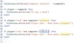 Tutorial 5   Final steps when making rock paper scissors (small basic)