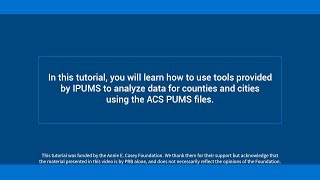 How to use tools provided by IPUMs to analyze data for counties and cities