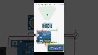 Measuring distance with ultrasonic sensor simulation in tinkercad free software designing Circuit