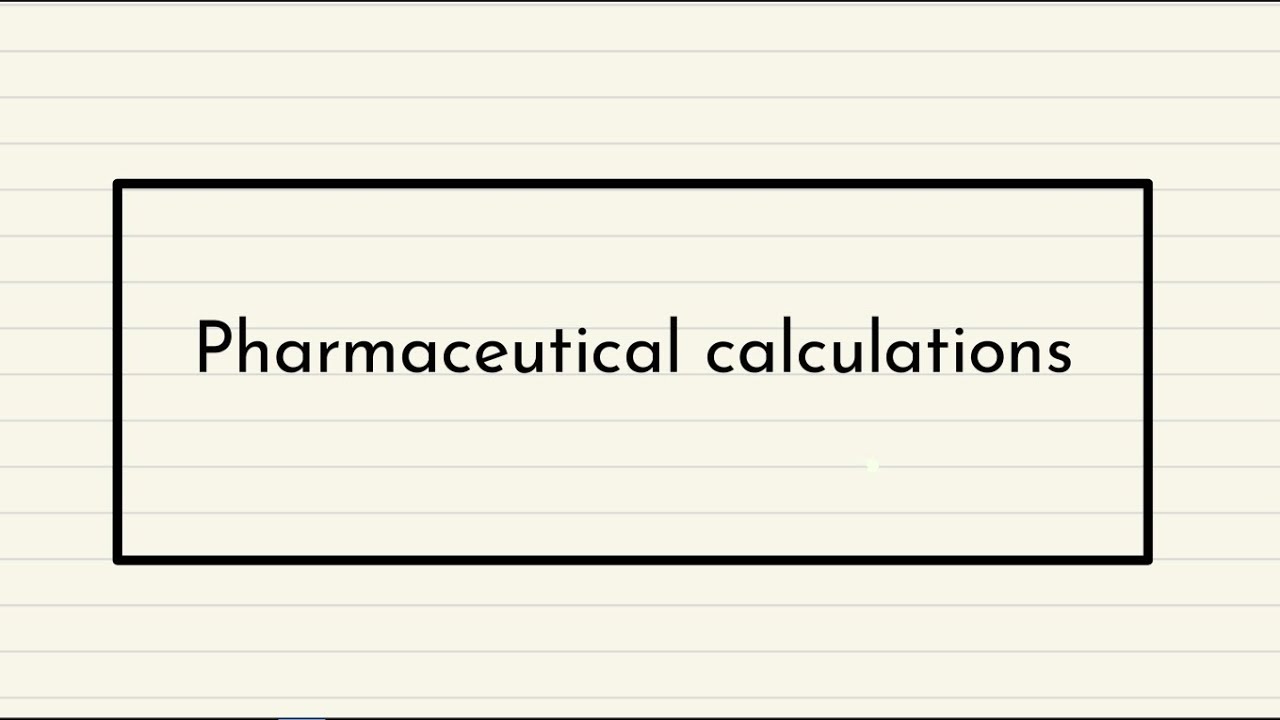 Pharmaceutical calculations Lecture 2