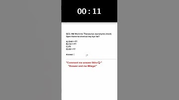 MS Word Thesaurus Shortcut Key | Synonyms Check Shortcut | Computer MCQ | MS Word Thesaurus #shorts