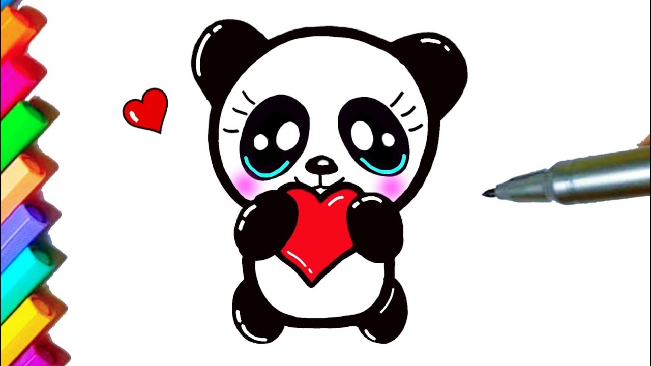 Como desenhar: Panda com o nº 8 > Aula de Aulas de Desenhos