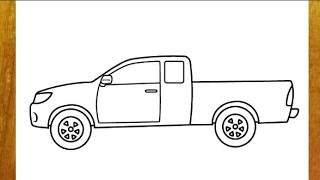 كيفية رسم سيارة تويوتا هايلكس - رسم سيارة سهل خطوة بخطوة