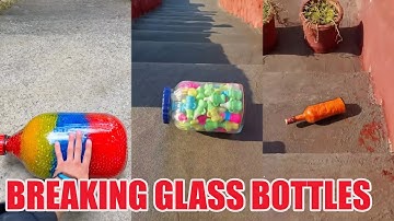 Breaking Glass Bottles Vs Balloon Drops 🔥 Crushing Crunchy & Soft Things! #asmrbreaking  #satisfying