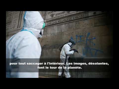 Gilets Jaunes Les Dégâts à Larc De Triomphe Youtube