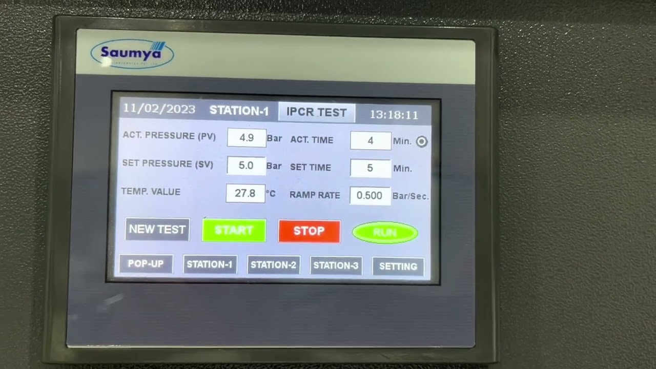 Hydrostatic Pressure tester operated with HMI