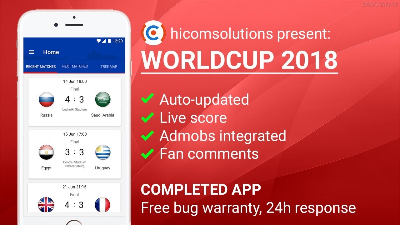 world cup russia 2018 ios app template script source code for sale
