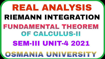 #fundamental theorem of Integral Calculus-II || Riemann Integration || OU