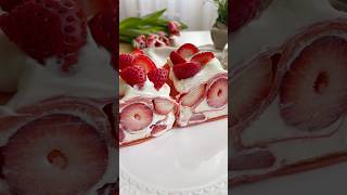 Блинный рулет с клубникой ?#блины #блинныйторт #блинчик #блинчикистворогом #торт #тортик #торты