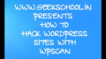 Hacking wordpress sites using Wpscan !
