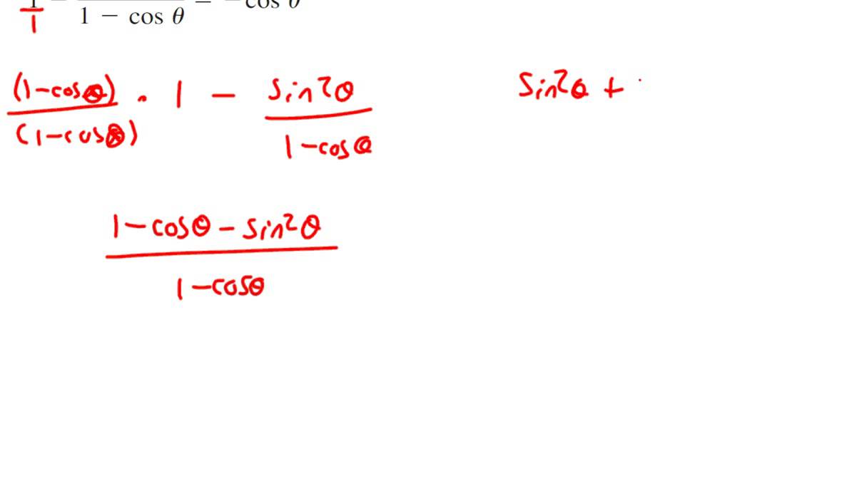 Verifying a Trig Identity Ex 2 - YouTube Tim McCaffrey