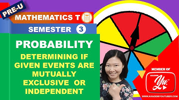 STPM MATH T ( SEM 3 ) - DETERMINING IF GIVEN EVENTS ARE MUTUALLY EXCLUSIVE OR INDEPENDENT
