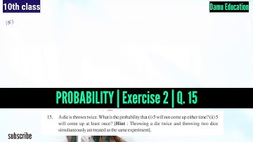 Probability | Ex 2 Q 15 | 10th Class Maths Answers | #DamuSir10thClassMaths | Damu Education | AP