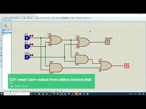 4 Bits Adder Logic Gate Circuit Simulation on Proteus - YouTube