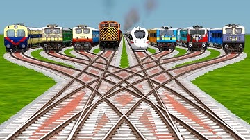 EIGHT RAIL GADI 🎁 CROSSING AT DIAMOND RISKY RAILROAD TRACKS | Trainz Simulator @NTG