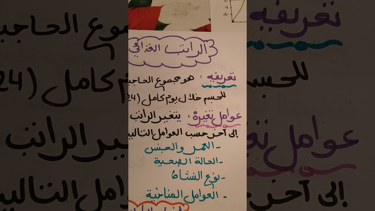الرواتب الغذائية و التوازن الغذائي الجزء الأول سنة أولى متوسط