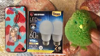 【超寿命で電気代節約】アイリスオーヤマ LED電球 口金直径26mm 広配光 60W形相当 昼白色 2個パック 密閉器具対応 LDA7N-G-6T62P商品紹介！！実況#4239