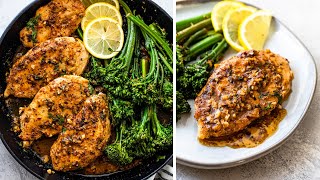 20 Minute Garlic Butter Chicken & Broccoli (One-Pan!)