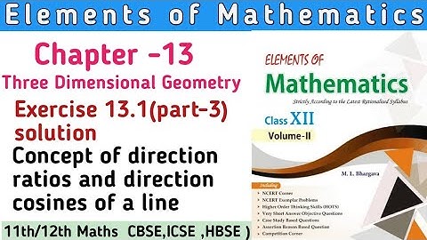 Class 12th Elements of Mathematics  Chapter 13 Ex 13.1 (part 3) | Elements  Class 12th  solution