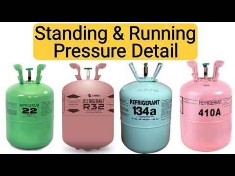 AC Most Use Refrigerants R32,R134a,R410a pressure Standing, Running Details